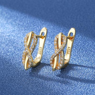 1 paio di orecchini a clip Lucky 8 Infinity di nuova moda, orecchini pendenti per gioielli da donna, colore oro, migliori regali