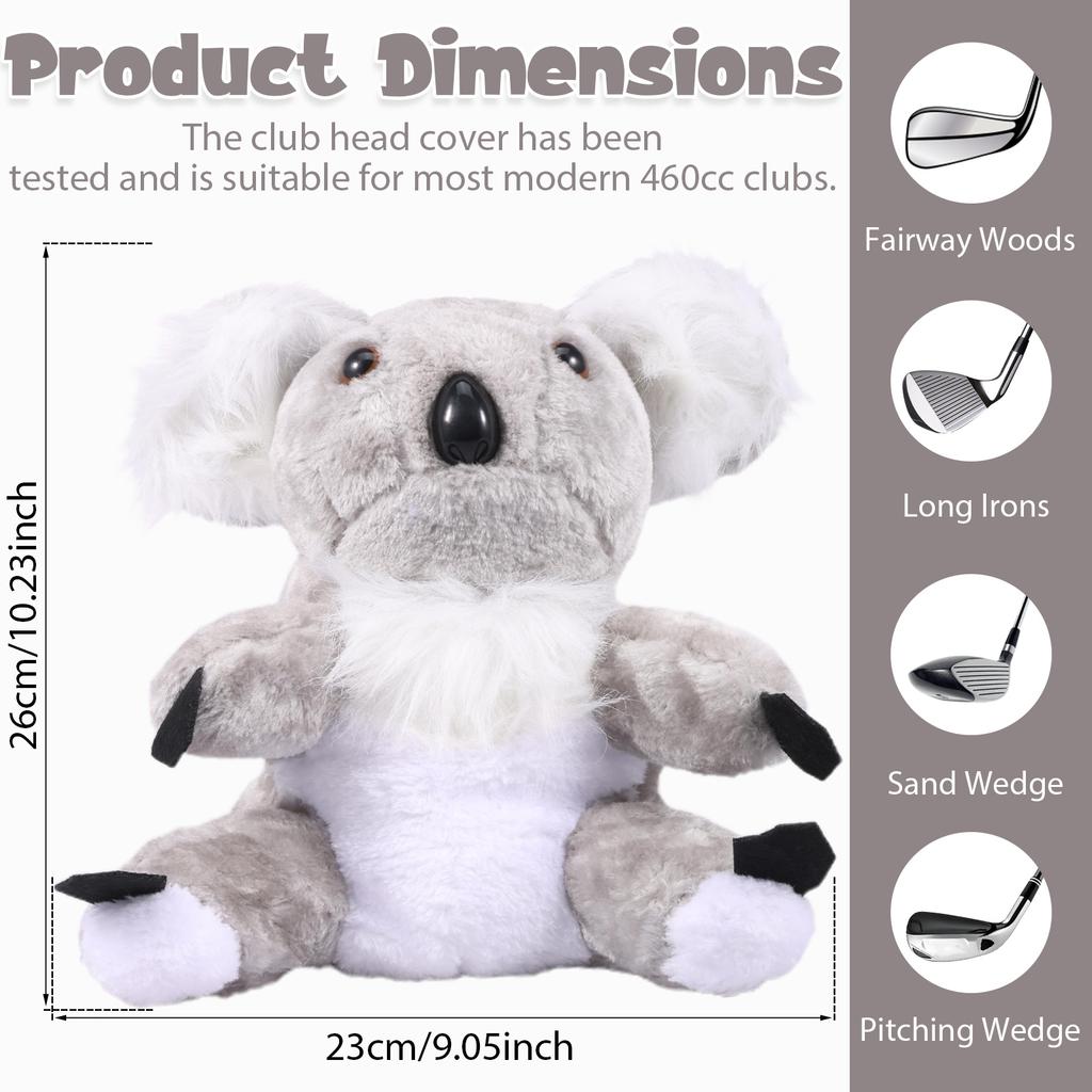 Golf Blade Putter Cover Golf HeadCover Animal Plush Driver Cover Protective Headgear Golf Club Supplies for 460CC Golf Club