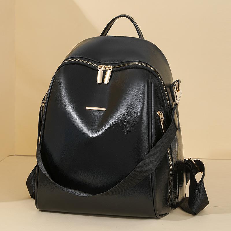 Women's backpack new trendy simple large capacity travel backpack PU vintage backpack