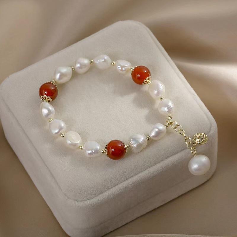 

Natural special-shaped freshwater bracelet women s agate jewelryfashion women daily jewelry gift белый