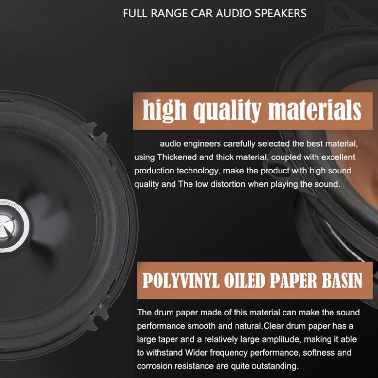 2pcs 6.5 Inch 100W Car Audio Speaker 