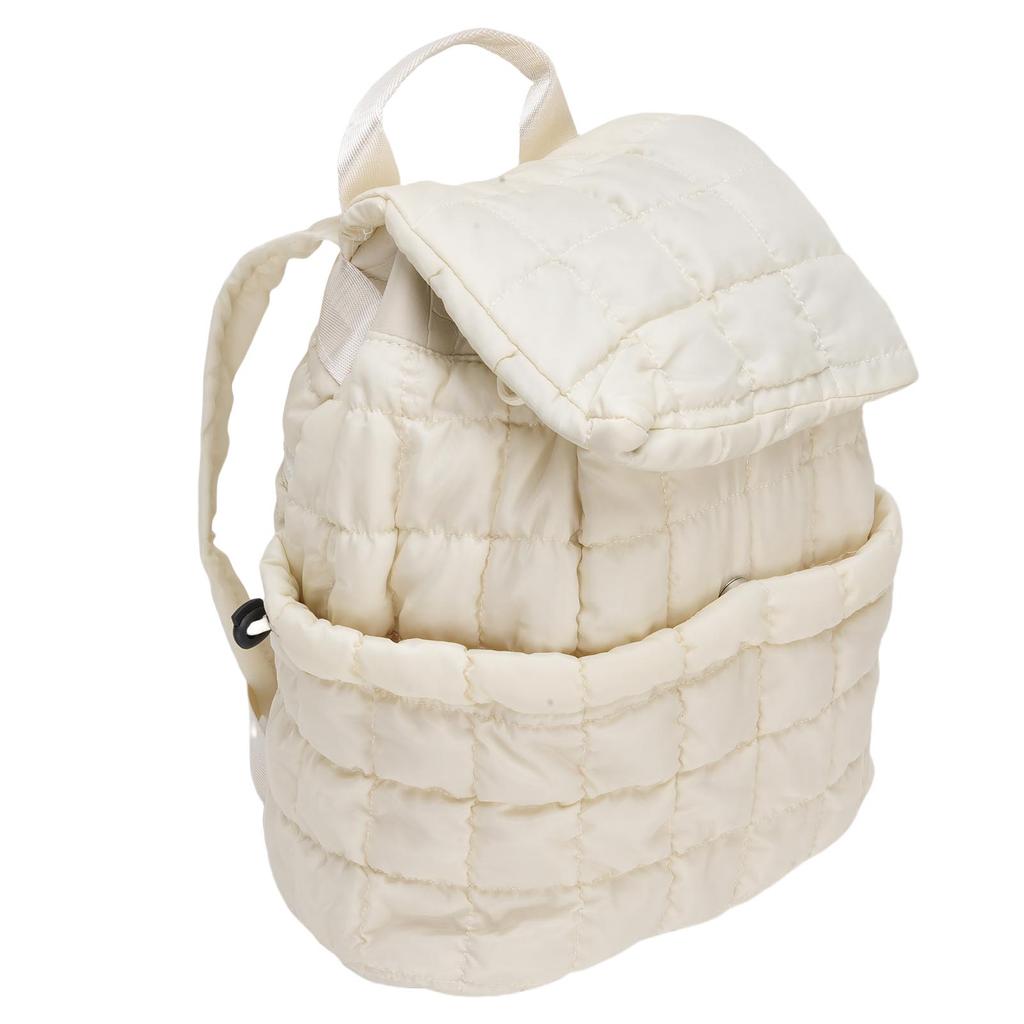 Puffer Backpack Large Capacity Multifunctional Quilted Backpack Puffy Bag for Trolley Storage Daily Use Travel Beige