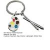 2PCS Palette Keychain with Metal Chain Buckle Keyring Easy Carry Durable Alloy Artistic Palette Shape Key Holder for Art Lovers Bag Charms