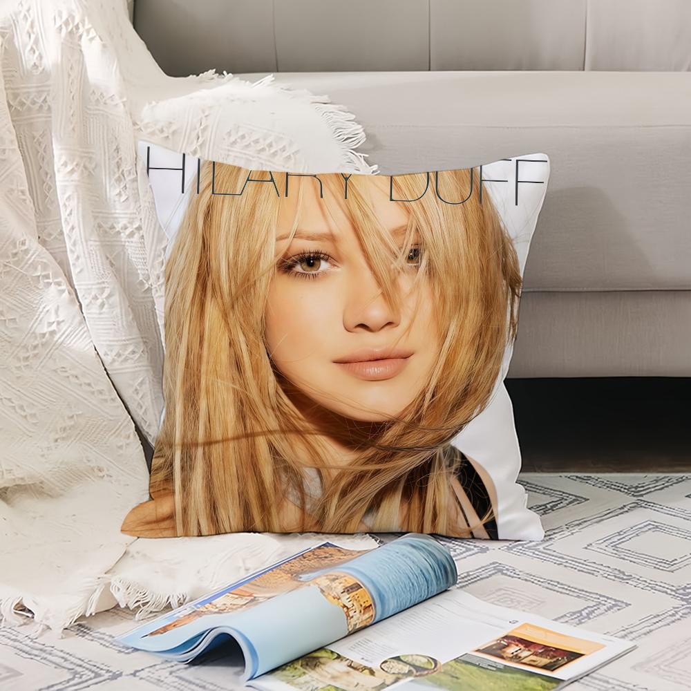 American Singer H-Hilary Duff Pillow Case Office Cushions Suitable For Sofa Car Bedroom Decorative Cushion Cover