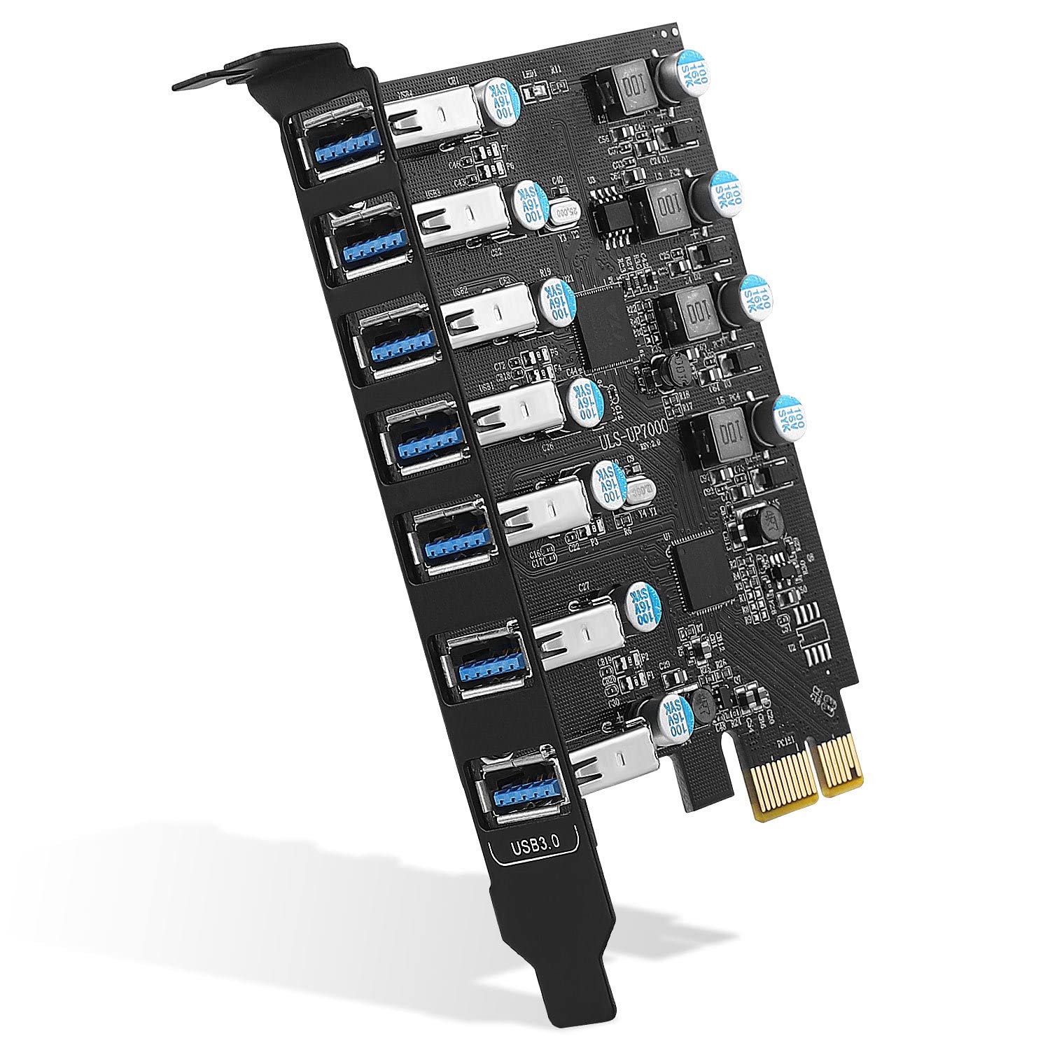

IDEAPRO Expansion 7 USB PCI Express Interface No External Power Supply 5Gbps High Speed Expansion PCIE x1 Windows Mac OS Compatible USB3.0 Board,