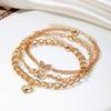 Fashion Anklet Set Golden Chain Artificial Crystal Chain Snake Butterfly Creative Anklet For Women Vintage Multi-layer 3-piece