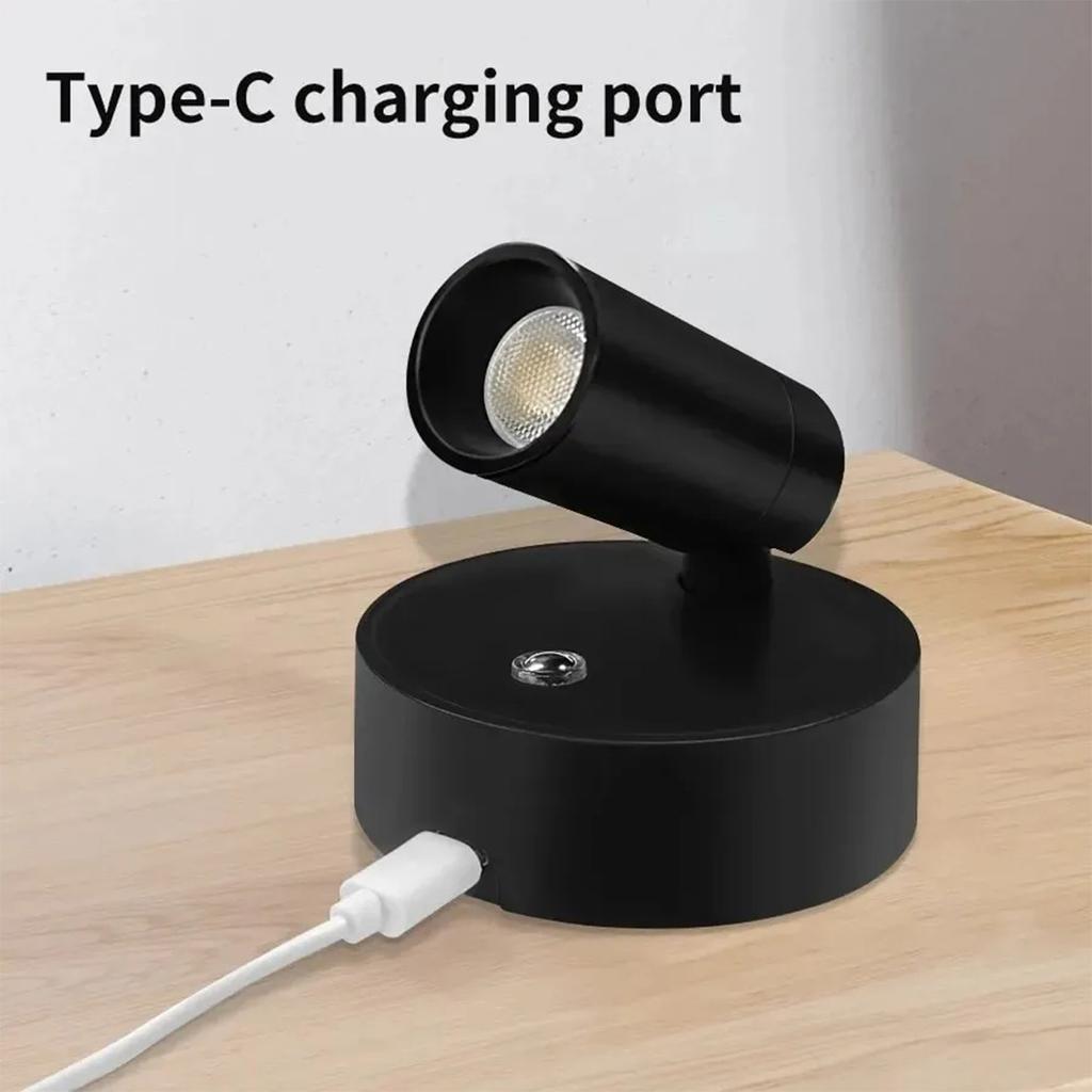 Wireless Wall Light Magnetic Base Usb Rechargeable Lamp Dimmable Indooor Lighting Downlight Led Touch Lamps Spotlight Home Decor