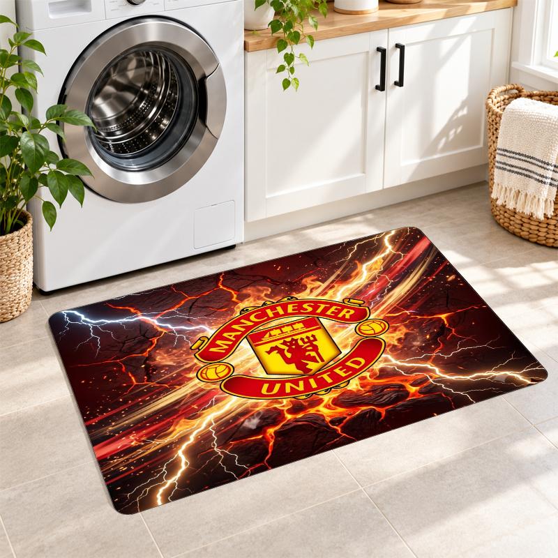 Flannel Kitchen Mat Manchester United Soft Area Rug Non Slip Floor Carpet Home Decoration