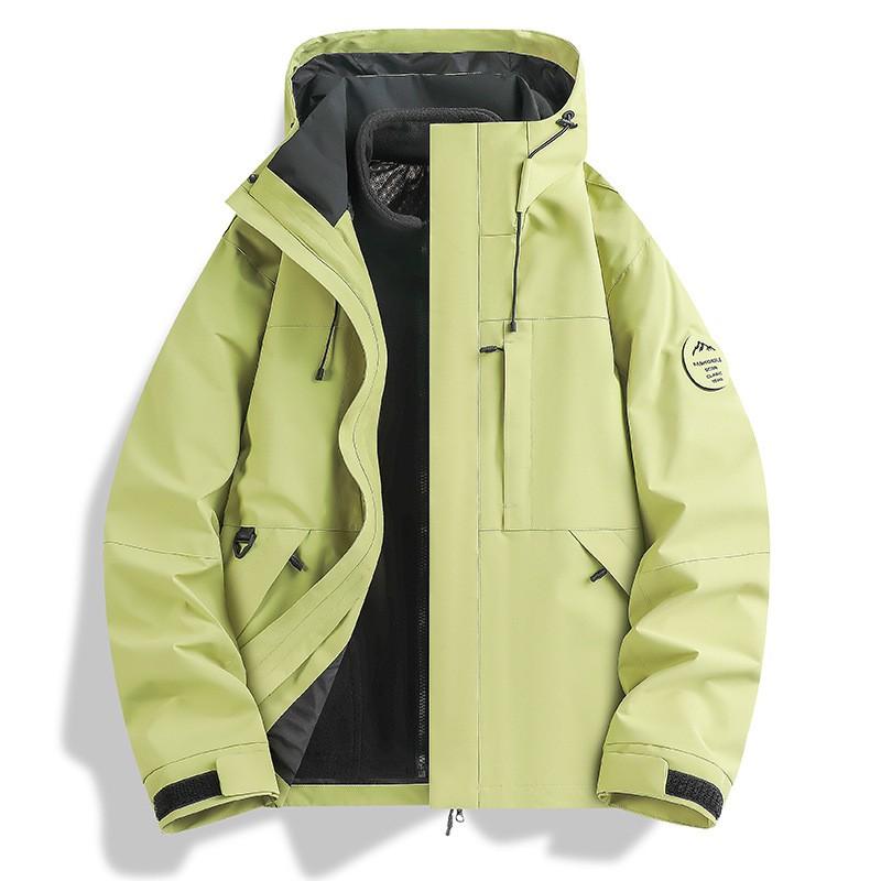 Mens 3-in-1 Waterproof Windproof Outdoor Hiking Jacket With Removable Fleece Liner Layered Coat