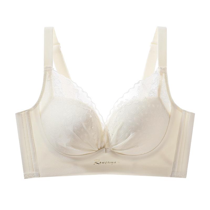 Lace Small Breasts Show Large Gathering Adjustment Type, Double Breasts, Anti-sagging, No Steel Ring Bra, Thick Cup