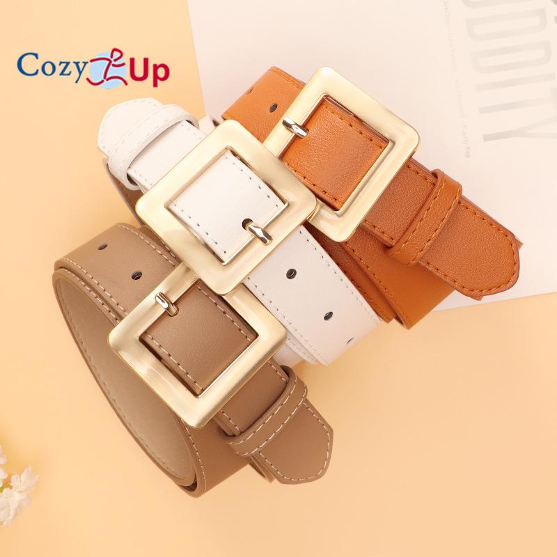 Reversible Belt for Women, CR 2.8" Womens Leather Belt for Jeans Pants - 2 Styles in One Belt