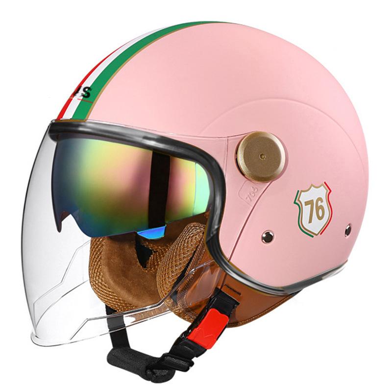 

Легкий винтажный мотоциклетный шлем с двойным визором для езды на мотоцикле 3/4 открытый полушлем ретро Casco Moto 3C и DOT XL