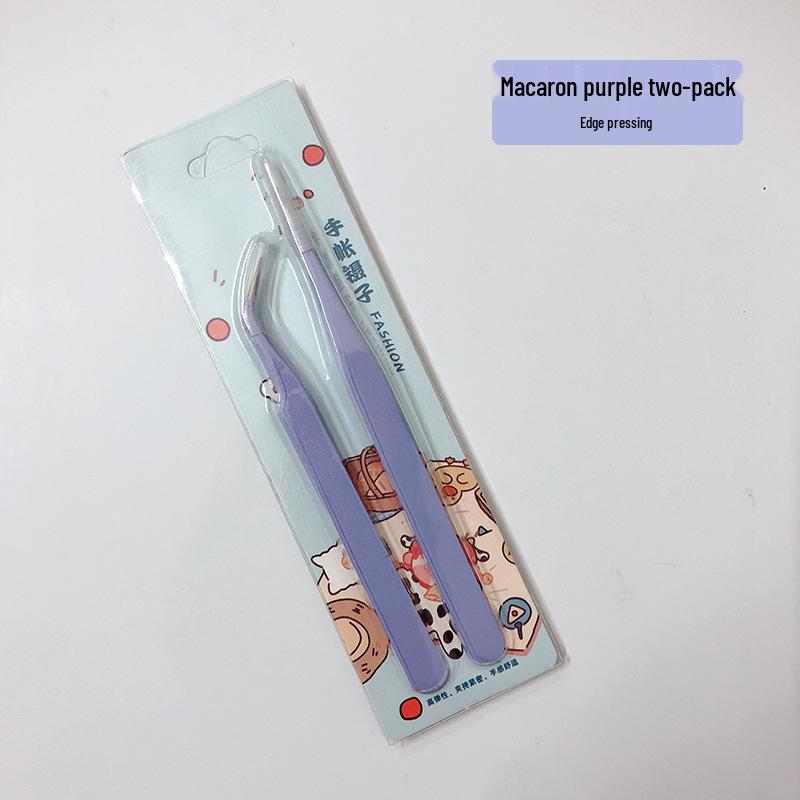 1.5mm High-Precision Stainless Steel Tweezers, Colorful Cartoon Design for DIY Journals