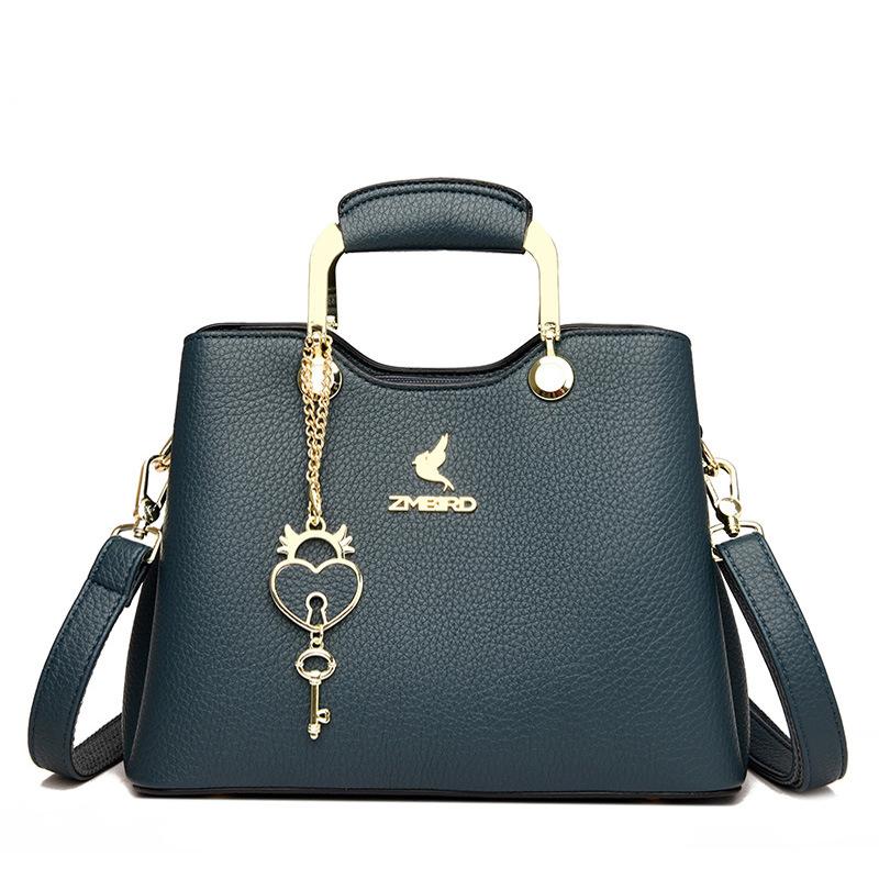 Spring and Summer New Korean Style Fashionable Soft Leather Large Capacity Trendy Luxury Handbag Single Shoulder Solid Color Crossbody Bag