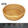 Oppbevaringskurv i rotting Rund serveringskurver til stue Håndvevd fruktskål Brødkurv til kjøkkenbenk