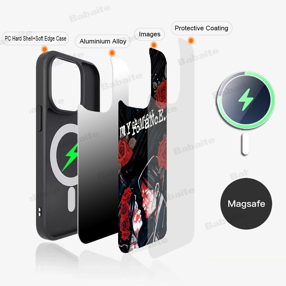My Chemical Romance Phone Case Magnetic Case For IPhone 16 14 13 12 11 15 Pro Max Plus For Magsafe Wireless Charge Cover