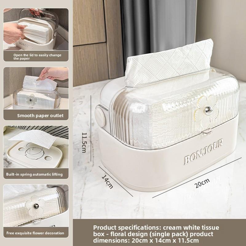 

Cream-style Tissue Box Desktop Decoration, Small Flower Tissue Box Storage, Living Room Tissue Box белый
