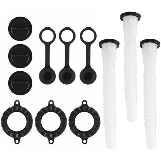 3Pack Spout Gasket Spout Plug Exhaust Cap Replacement Spout & Parts Kit for Rubbermaid, Kolpin, Gott, Can Fuel Gas Parts Lawn Mowers