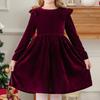 Children's Fashion Ruffled Long Sleeve  Sky Mesh Dress