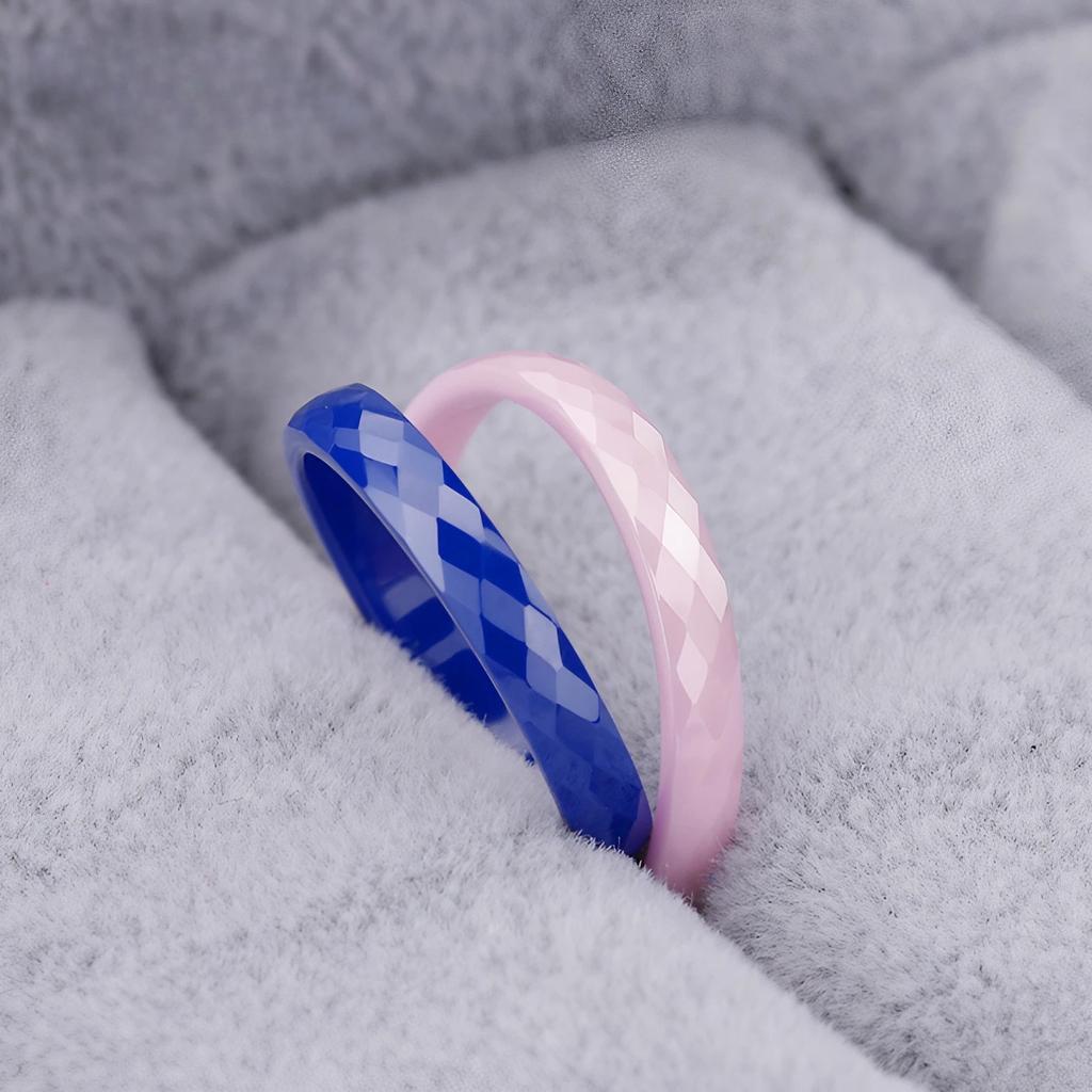3mm Thin Stackable Ceramic Ring Women Black White Pink Green Purple Plain Wedding Band Promise Pinky Ring Hypoallergenic Jewelry