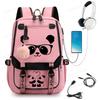 Panda Anime Druck Schulrucksack Tasche Teenager Schüler Mochilas Lässige Mode Reise Schultasche Mädchen Jungen Campus Aufbewahrung Tagesrucksack