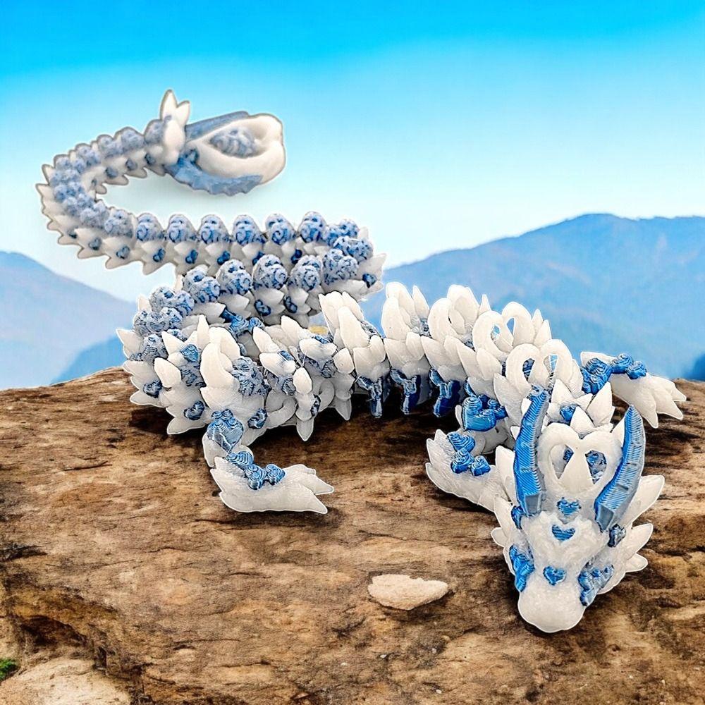 

All-in-one Molding 3D Printed Diceratops Dragon Simulated Eye 3D Articulated Dragon Toys Fish Tank style D