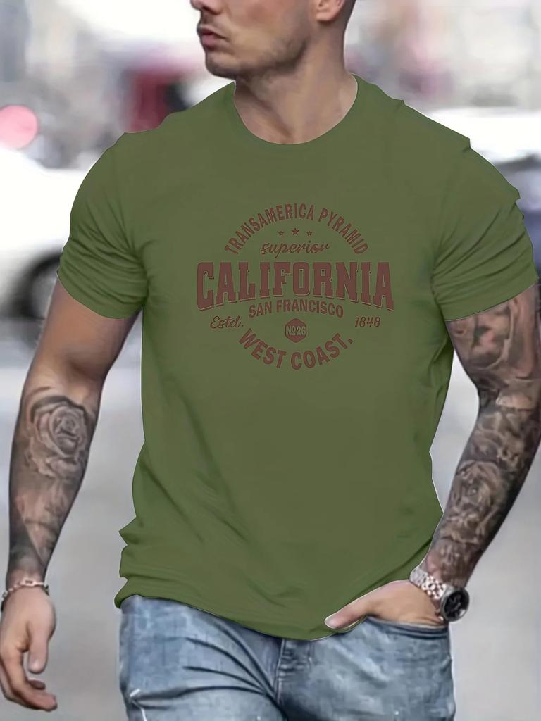Man short sleeve T-shirt Letter Print Round Neck Breathable Streetwear Oversized Tee Casual Fashion High quality Clothing