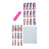 1 Set 3D Press On Nails Easy Removal Almond French Tip Stick-on Fake Nails Full Cover Glue On False Nails Women DIY Manicure Supplies