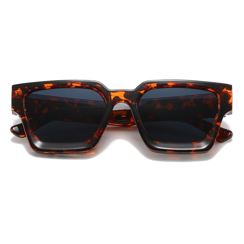 Fashion Retro Tortoiseshell Square Sunglasses Women Men Brand Designer Vintage Chunky Sun Glasses Lentes  Mujer S195