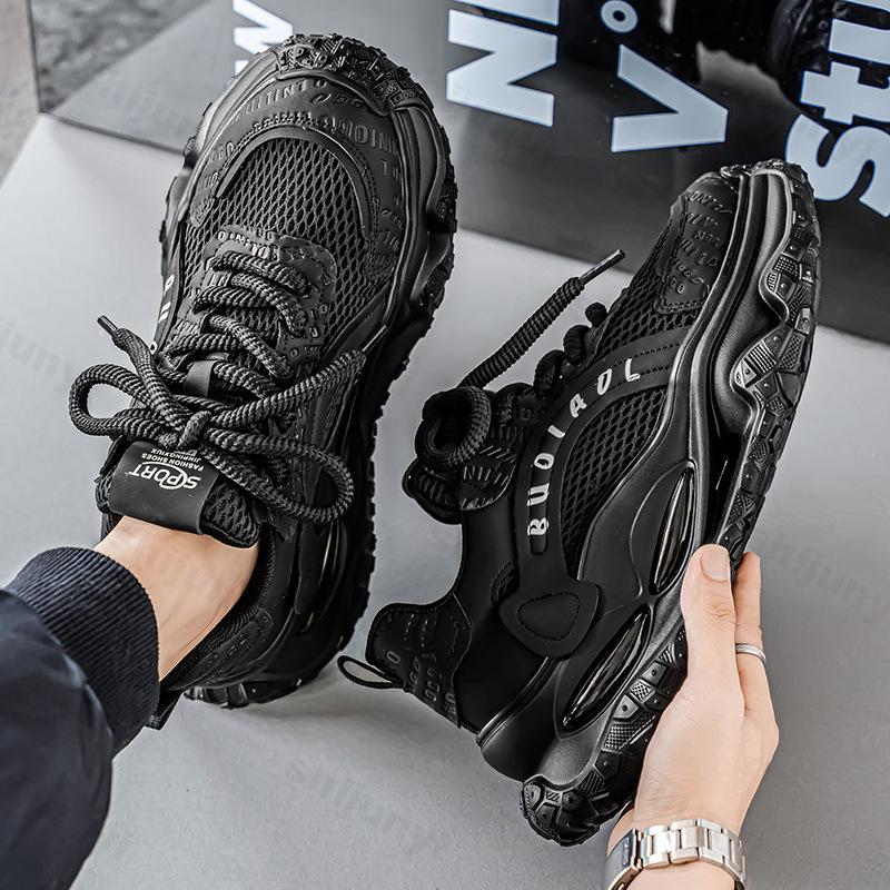 Fashion Niche Mesh Breathable Low Top Thick Soled Casual Sports Shoes for Men 2025 Autumn Fashion Versatile Comfortable Chunky sneakers