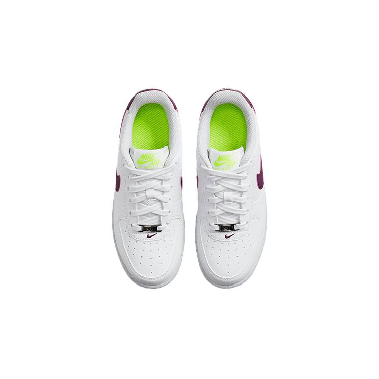 Nike Air Force 1 Crater Next Nature GS White Sangria Kids Sneakers Volt Pure-Platinum DH8695-100