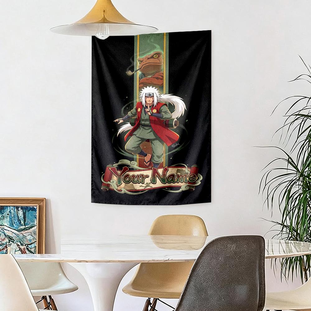 Naruto Character Customize Your Name Tapestry Customizable Wall Tapestry Smooth Polyester Suitable for Studio Apartment Multi-purpose for All Occasion