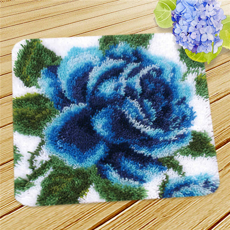 Nicediy Embroidery Latch Hook Rug Canvas Kits Carpet Latch Hook Kits DIY Knitted Fomiaran for Needlework Cross Stitch Crocheting