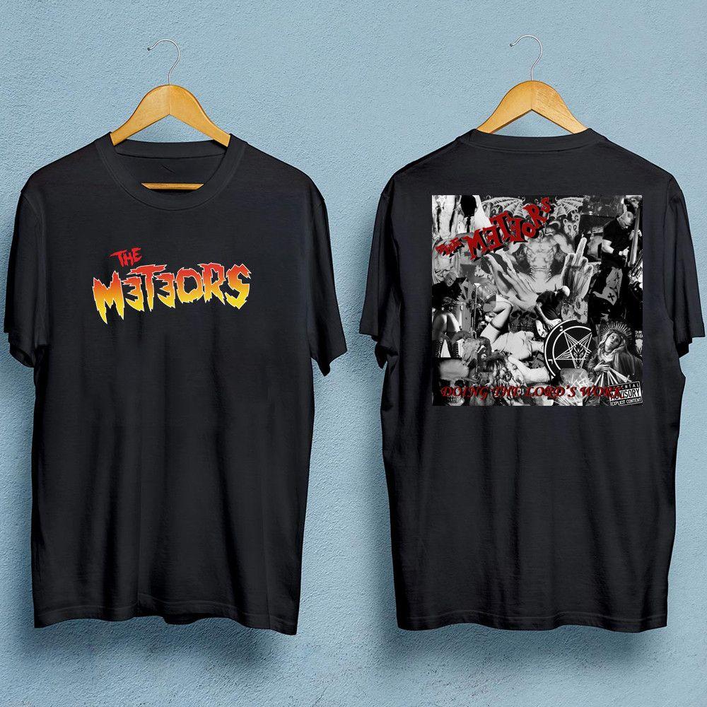 Unisex Shirt Cotton Oversize Large Size The Meteors Band 2 SIDED Black Short Sleeve All Sizes 2F687