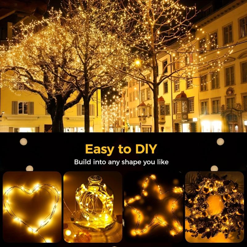 Outdoor Solar LED String Lights Copper Wire 8 Modes Fairy Lights for Christmas Yard Party Wedding Halloween Tree Decoration