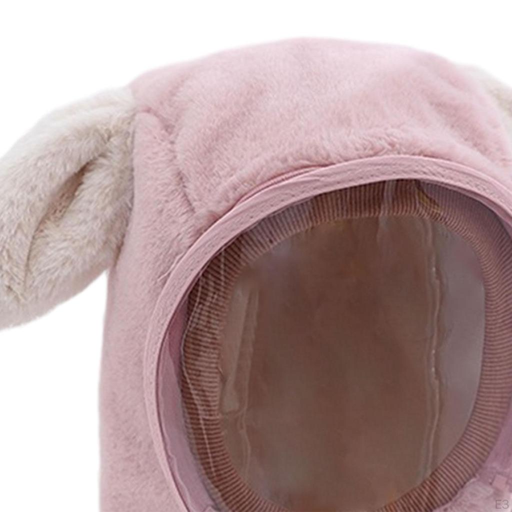 Gorro de invierno con diseño de orejas de animal y mascarilla para aventuras al aire libre