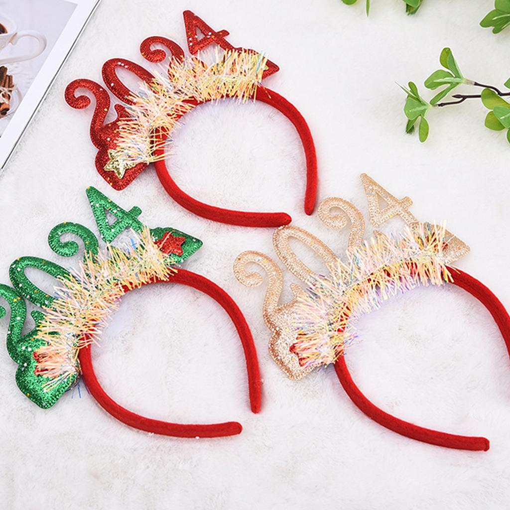 Adult Teens New Year Hairband Tinsel Sequins Letter Headband Carnivals Hair Hoop Christmas Taking Photos Headpiece