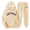 Mens Hooded Tracksuit Set Long Sleeve Sweatshirt Fleece Lined Casual Sportswear