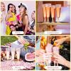 25pcs Champagne Glasses Disposable Cocktail Glasses Plastic Red Wine Glasses Tall Glasses Gold Powder Martini Glasses Party Bar