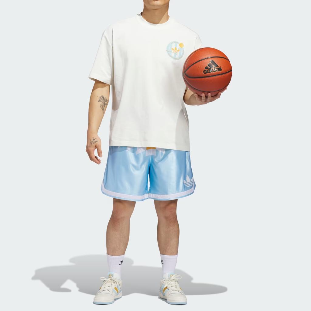Adidas Originals Basketball Logo Loose Fit Crew Neck Short Sleeve T-Shirt Unisex Tops KD3613