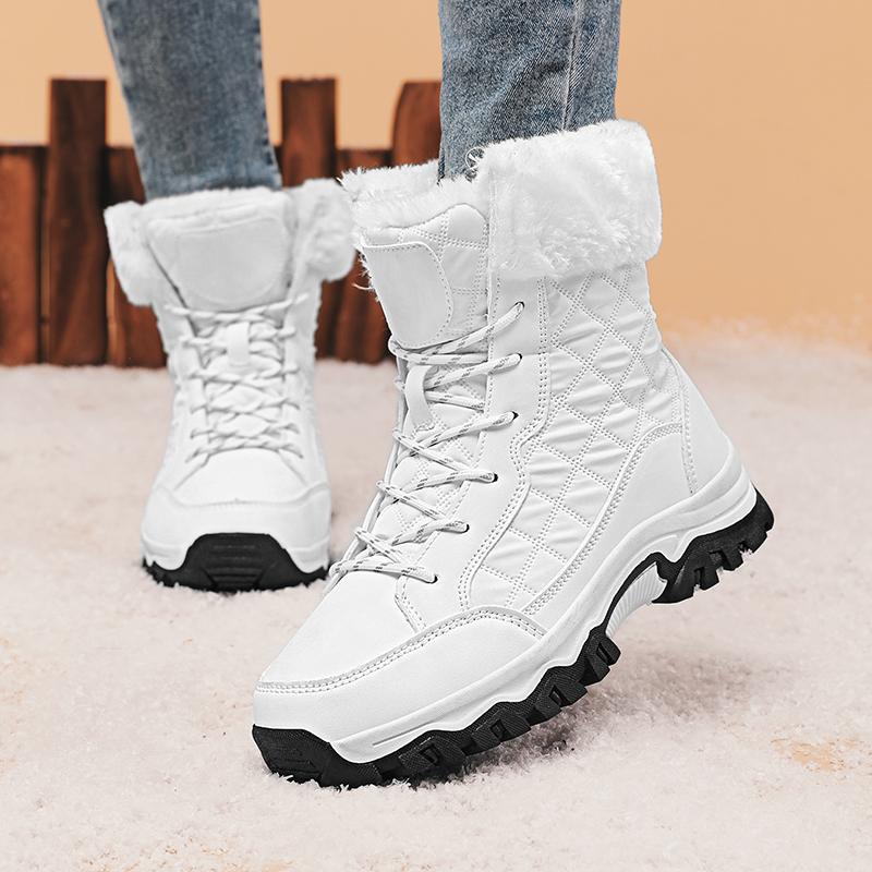TUINANLE Winter Snow Boots Women Ankle Boots Men Shoes Motorcycle Boots Female