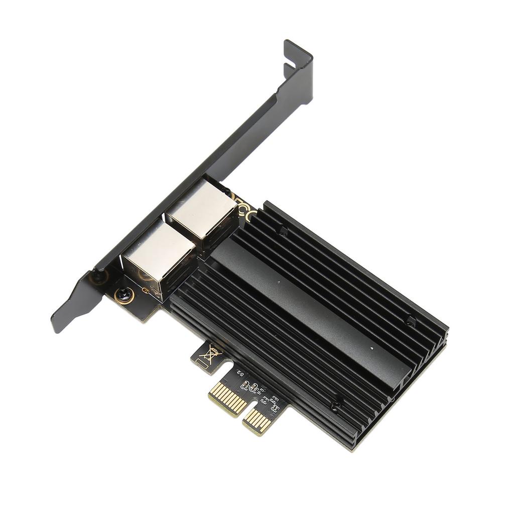PCIe Network Card 2.5Gbps Dual Port Gold Plated Pin Aluminium Alloy Gigabit Ethernet Card for