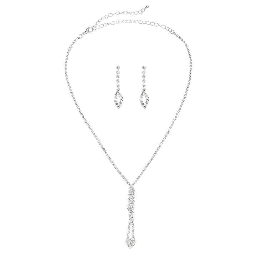 Simple Jewelry Bridal Necklace Earrings Stud Earrings Set, Versatile Temperament Two-Piece Set