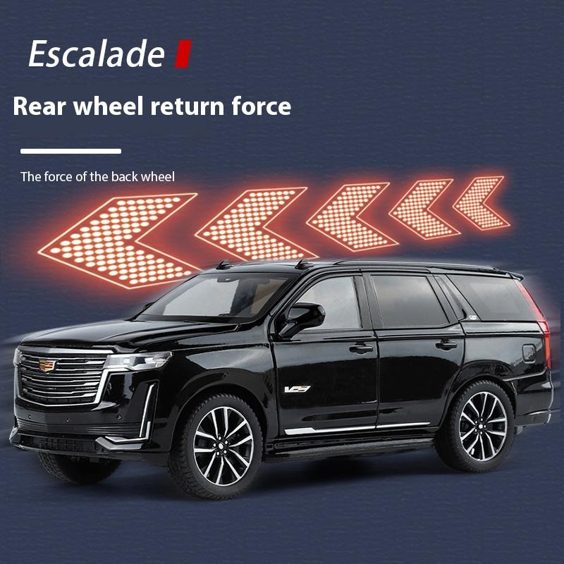 1:24 Escalade SUV Alloy Car Model Metal Die Cast Off-road Vehicle Model Simulation Sound and Light Children's Toys Boy Gift