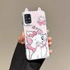 KEYSION Cute Ear Cartoon Case for Samsung A51 4G A31 with Lanyard Soft Silicone+PC Shockproof Phone Cover for Galaxy A31 A51 4G
