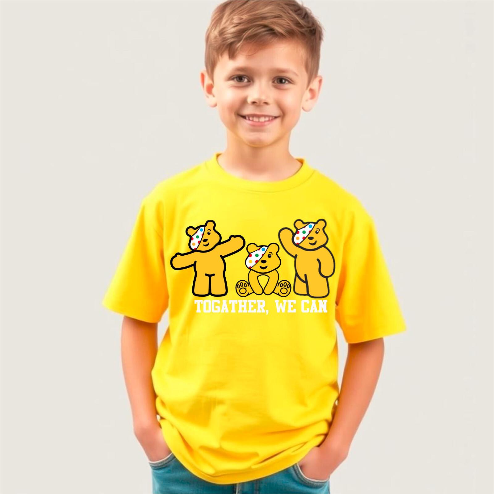 TOGATHER WE CAN Pudsey Bear T-Shirt Charity Top Tee 2024 Kids Men Women XXL
