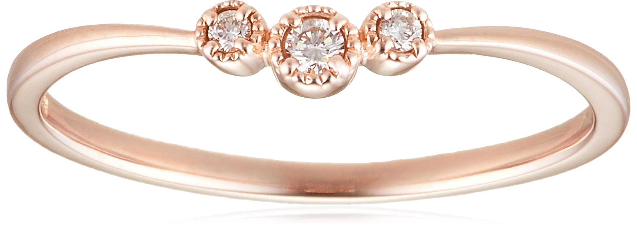 

[Official] ESTELLE Women s Ring, 10K Pink Gold with Diamonds, Size 11, 0130-2965-0029-0011