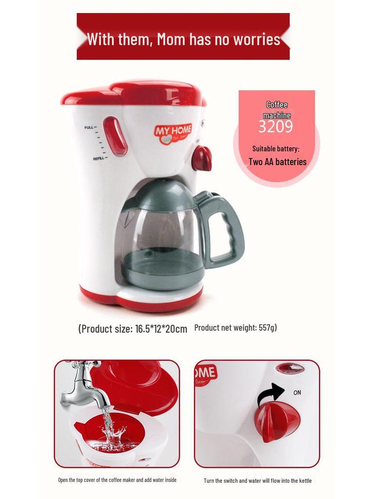 Kids' Play Kitchen Set: Iron, Vacuum, Washer, Juicer