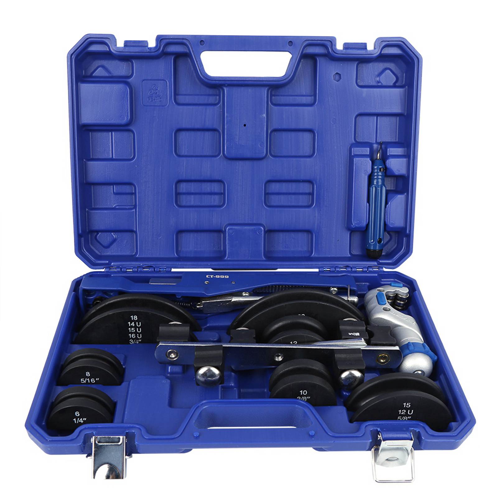 

DSZH CT‑999 Pipe Cutter Bending Machine Ratchet Bow‑Type Pipe Cutting Machine 7 Replaceable Tube Bender Molds Fiber Wheel 6‑22mm червоний