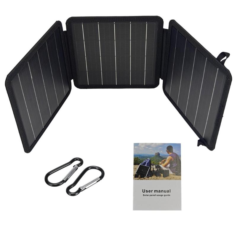 15W 5V Tragbares faltbares Solarpanel mit doppeltem USB-Anschluss für Outdoor-Wandern, Camping, Radfahren, wasserdichtes Ladegerät